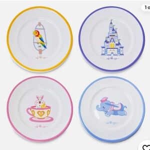 DISNEY PARKS EXCLUSIVE RETRO ART PLATE SET BY JERROD MARUYAMA